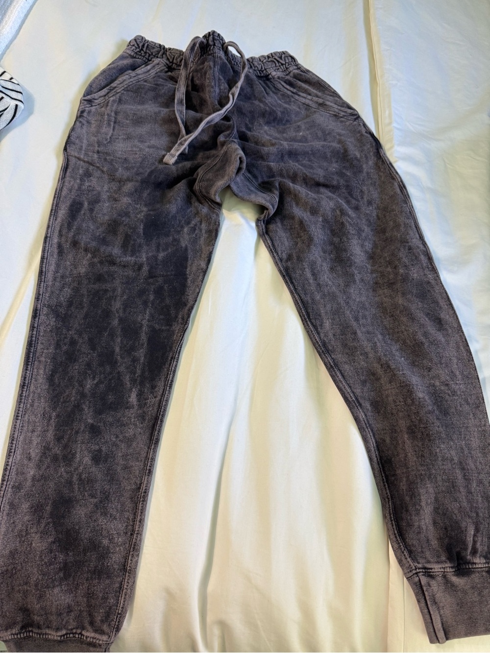 Washed Black Women's Drawstring Jogger Pants